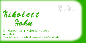 nikolett hohn business card